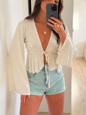 Blusa Manga Longa Poá