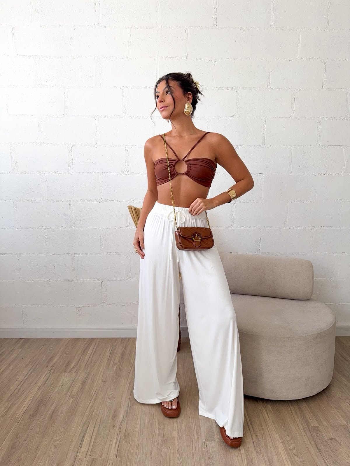 Calça Pantalona Mariana Sem Fenda - Imagem 2