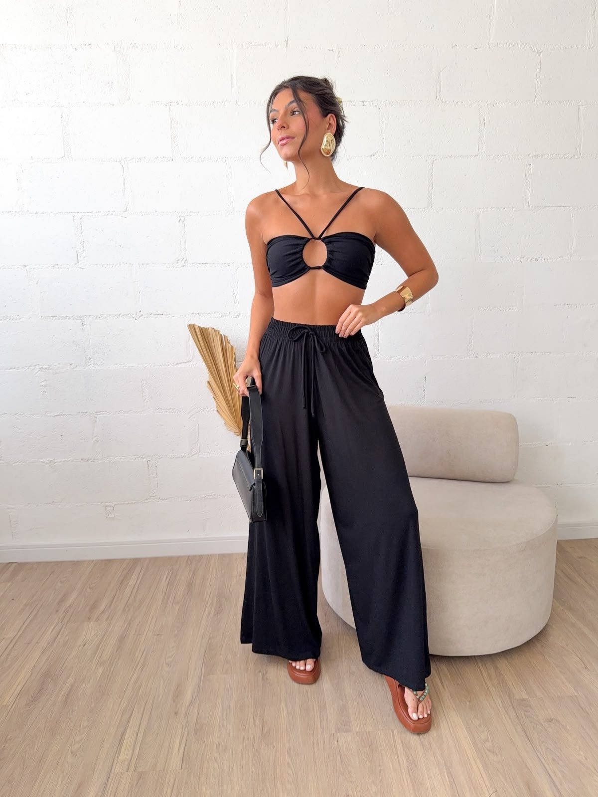 Calça Pantalona Mariana Sem Fenda - Imagem 3