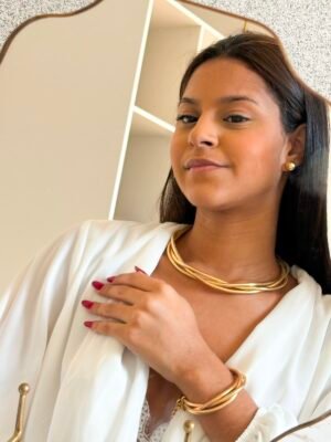 Conjunto Choker, Brincos e Bracelete Zola