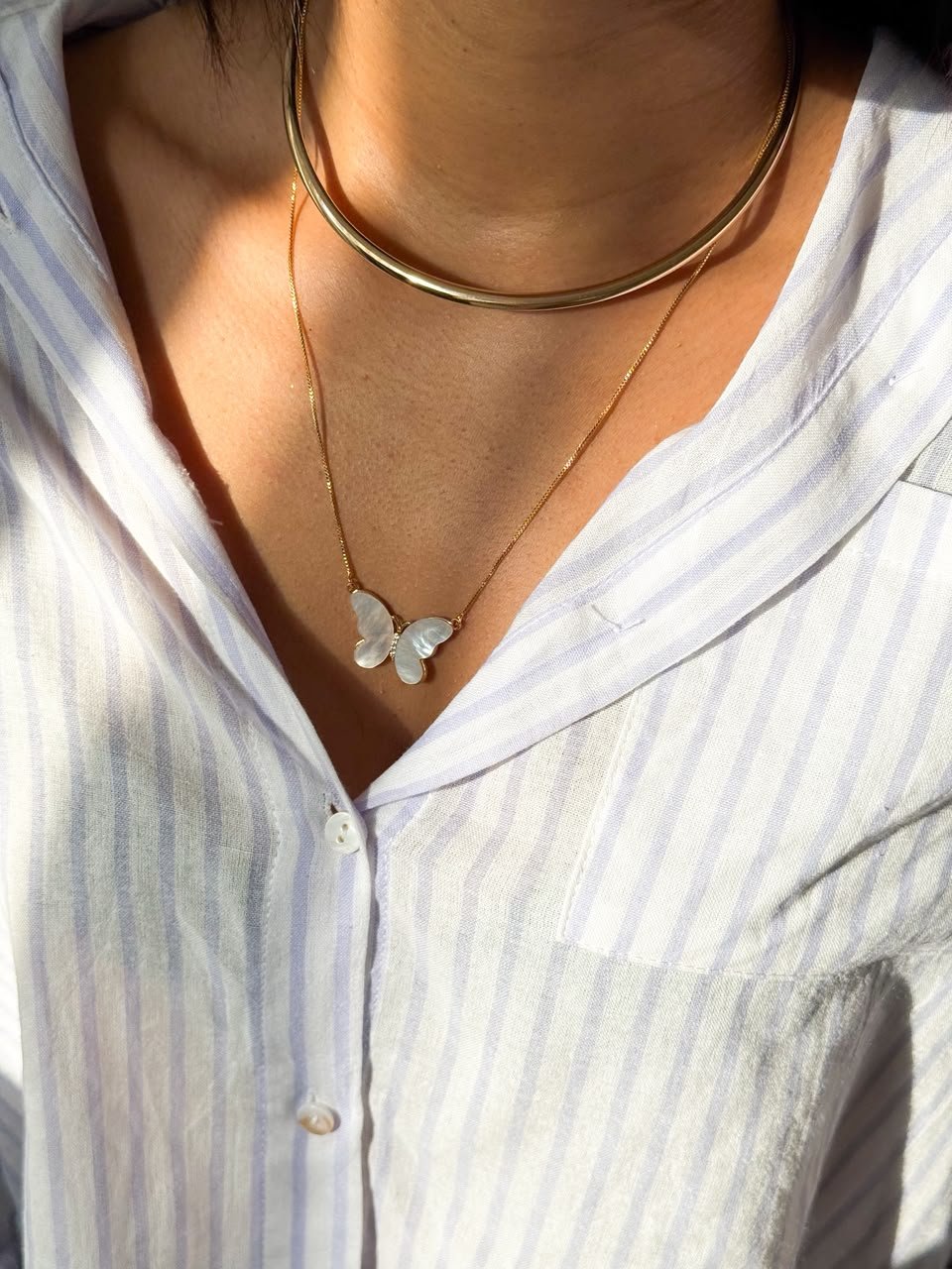 Conjunto Colar e Brincos Borboleta - Imagem 3
